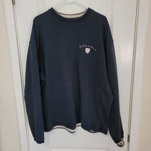 Nike Golf Vintage Crew Neck Sweatshirt, Pullover, Dark Blue, Men's XL, 90's/Y2K